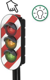 Brio DŘEVO Semafor světelný 14cm na baterie v krabici Světlo
