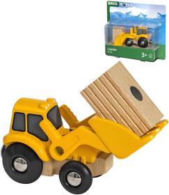 Brio DŘEVO Set čelní nakladač s nákladem doplněk k vláčkodráze Brio DŘEVO Set čelní nakladač s nákladem doplněk k vláčkodráze