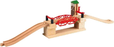 Brio DŘEVO Set most železniční s výtahem + 2 koleje rozšíření k vláčkodráze