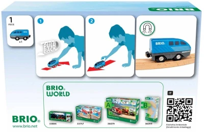 Brio DREVO Vláčik modrá mašinka spätný chod doplnok k vláčikovej dráhe