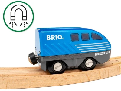 Brio DREVO Vláčik modrá mašinka spätný chod doplnok k vláčikovej dráhe