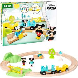 Brio DŘEVO Vláčkodráha Myšáka Mickeyho set se 3 postavičkami