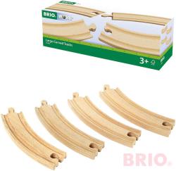 Brio DŘEVO Zatáčka dlouhá oblouk set 4ks koleje doplněk k vláčkodráze Brio DŘEVO Zatáčka dlouhá oblouk set 4ks koleje doplněk k vláčkodráze