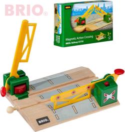 Brio DŘEVO Železniční přejezd magnetický se závorami doplněk k vláčkodráze Brio DŘEVO Železniční přejezd magnetický se závorami doplněk k vláčkodráze