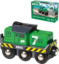 Brio Lokomotiva elektrická nákladní vláček na baterie Světlo kov