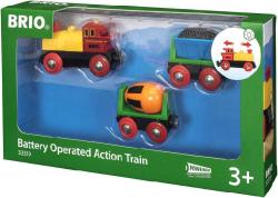 Brio Mašinka elektrická set se 2 vagónky na baterie k vláčkodráze 33319 Světlo