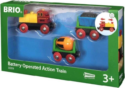 Brio Mašinka elektrická set se 2 vagónky na baterie k vláčkodráze 33319 Světlo