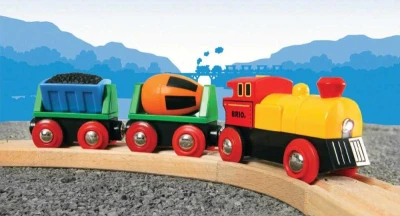 Brio Mašinka elektrická set se 2 vagónky na baterie k vláčkodráze 33319 Světlo