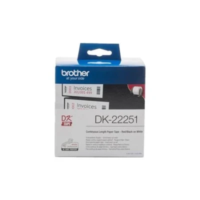 Brother - DK-22251 (papírová role 62mm x 15,24m) - dvoubarevný tisk při použití v QL-8xx Brother - DK-22251 (papírová role 62mm x 15,24m) - dvoubarevný tisk při použití v QL-8xx