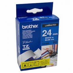 Brother - TZe-555, modrá / bílá (24mm, laminovaná) Brother - TZe-555, modrá / bílá (24mm, laminovaná)