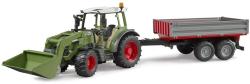 Bruder 02182 Traktor Fendt Vario 211 s nakladačem + přívěs model 1:16