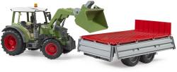 Bruder 02182 Traktor Fendt Vario 211 s nakladačem + přívěs model 1:16