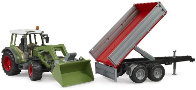 Bruder 02182 Traktor Fendt Vario 211 s nakladačem + přívěs model 1:16