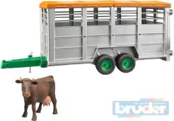 Bruder 02227 (2227) Auto přepravník na zvířata set s figurkou kráva model 1:16 plast