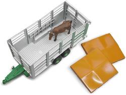 Bruder 02227 (2227) Auto přepravník na zvířata set s figurkou kráva model 1:16 plast