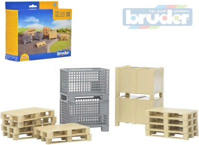 Bruder 02415 (2415) Logistický set europaleta 10ks s doplňky Bruder 02415 (2415) Logistický set europaleta 10ks s doplňky