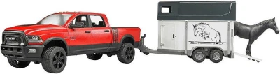Bruder 02501 (2501) Set auto terénny džíp RAM s prepravníkom a koňom model 1:16
