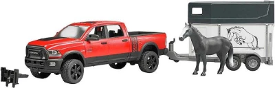 Bruder 02501 (2501) Set auto terénny džíp RAM s prepravníkom a koňom model 1:16