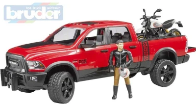 Bruder 02502 Auto RAM set s motoycklem Scrambler Ducati Desert a figurkou Bruder 02502 Auto RAM set s motoycklem Scrambler Ducati Desert a figurkou