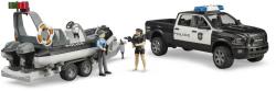 Bruder 02507 Auto RAM Policie herní set s člunem a 2 figurkami