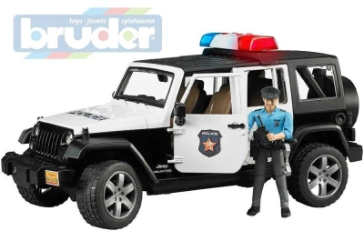 Bruder 02526 (2526) Auto jeep Wrangler Rubicon Policie + figurka model 1:16
