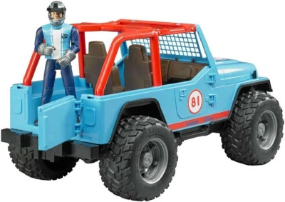 Bruder 02541 Auto jeep terénní Cross Country modrý set s figurkou a doplňky