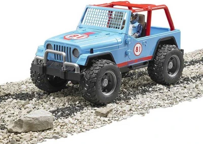 Bruder 02541 Auto jeep terénní Cross Country modrý set s figurkou a doplňky