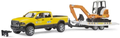 Bruder 02546 RAM Auto terénní servisní set s minibagrem a přívěsem