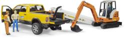 Bruder 02546 RAM Auto terénní servisní set s minibagrem a přívěsem