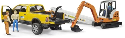 Bruder 02546 RAM Auto terénní servisní set s minibagrem a přívěsem