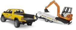 Bruder 02546 RAM Auto terénní servisní set s minibagrem a přívěsem