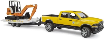 Bruder 02546 RAM Auto terénní servisní set s minibagrem a přívěsem