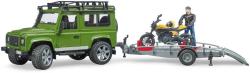 Bruder 02589 Auto Land Rover set s přívěsem a motoycklem Ducati s figurkou jezdce