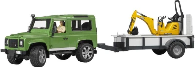 Bruder 02593 Auto Land Rover Defender s přepravníkem a mikrobagrem JBC Bruder 02593 Auto Land Rover Defender s přepravníkem a mikrobagrem JBC