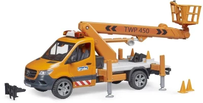 Bruder 02679 Auto MB Sprinter s montážní plošinou model na baterie Světlo Zvuk