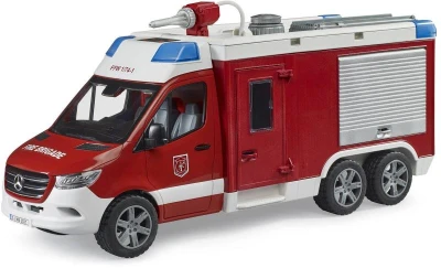 Bruder 02680 Auto MB Sprinter hasičský vůz funkční model na baterie Světlo Zvuk