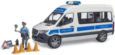 Bruder 02683 Auto MB Sprinter dodávka Policie model 1:16 na baterie Světlo Zvuk