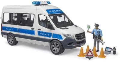 Bruder 02683 Auto MB Sprinter dodávka Policie model 1:16 na baterie Světlo Zvuk