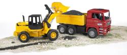 Bruder 02752 Auto MAN TGA nákladní sklápěčka + čelní nakladač FR130 plast