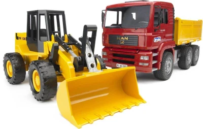 Bruder 02752 Auto nákladní MAN TGA set s nakladačem FR130