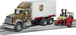 Bruder 02828 Auto Mack Granite UPS přeprava peněz set s vozíkem a paletami