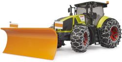 Bruder 03018 Traktor Claas Axion 950 se sněhovými řetězy a radlicí