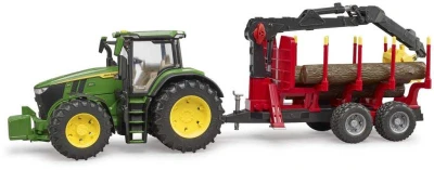 Bruder 03154 John Deere 7R 350 set s přepravníkem na dřevo a 4 kládami