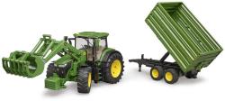 Bruder 03155 Traktor John Deere 7R 350 set s čelním nakladačem a přívěsem