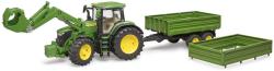 Bruder 03155 Traktor John Deere 7R 350 set s čelním nakladačem a přívěsem