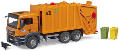 Bruder 03760 Auto popelářské MAN TGS popeláři set se 2 popelnicemi