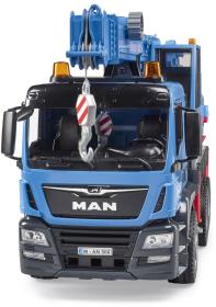Bruder 03771 MAN TGS Autojeřáb modrý model 1:16 na baterie Světlo Zvuk