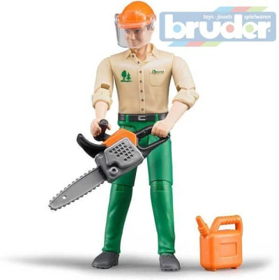 Bruder 60030 Lesní dělník figurka dřevorubec 11cm set s doplňky plast Bruder 60030 Lesní dělník figurka dřevorubec 11cm set s doplňky plast