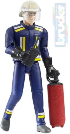 Bruder 60100 Figurka hasič 11cm set s doplňky plast Bruder 60100 Figurka hasič 11cm set s doplňky plast