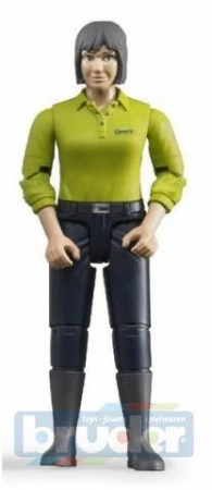 Bruder 60405 Figurka žena tmavé kalhoty, zelená košile Bruder 60405 Figurka žena tmavé kalhoty, zelená košile